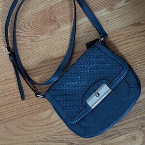 COACH Kristin Woven Leather Crossbody | Navy Blue